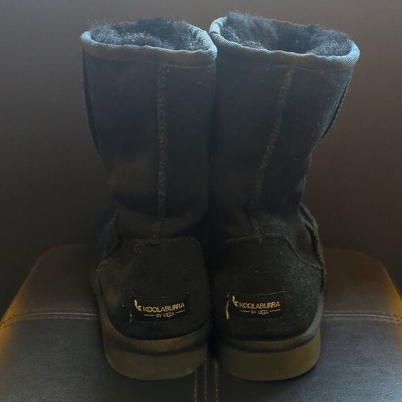 Koolaburra by Ugg Black Classic Koola Mid Calf Short Suede Leather Boots - Picture 2 of 5